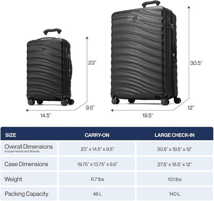 Travelpro Maxlite Air V2 Hardside Expandable Luggage, 8 Spinner Wheels, Lightweight Hard Shell, TSA lock, Shadow Grey, 2-Piece Set (21/28)