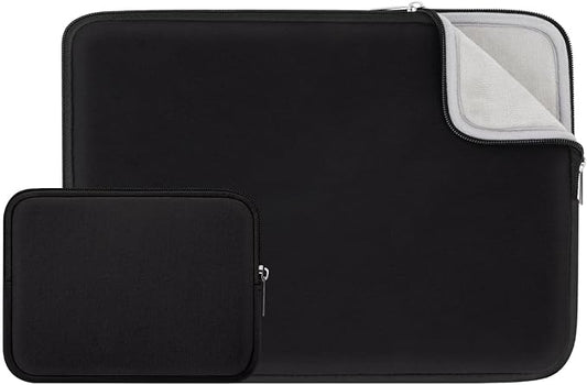 RAINYEAR 11-11.6 Inch Laptop Sleeve Case Soft Lining Carrying Bag Cover with Accessories Pouch, Compatible with 11.6" MacBook Air for 11" Notebook Computer Tablet Chromebook (Black, Upgraded Version)