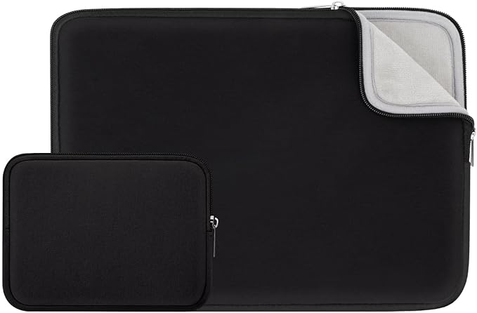 RAINYEAR 13 Inch Laptop Sleeve Case with Accessories Pouch, Compatible with 13.3" MacBook Air/Pro M1 M2 M3 M4 A3240 A3113 A2681 A2337 A1932 A2179 A2338 A1706 A1708 A2159 (Black, Upgraded Version)