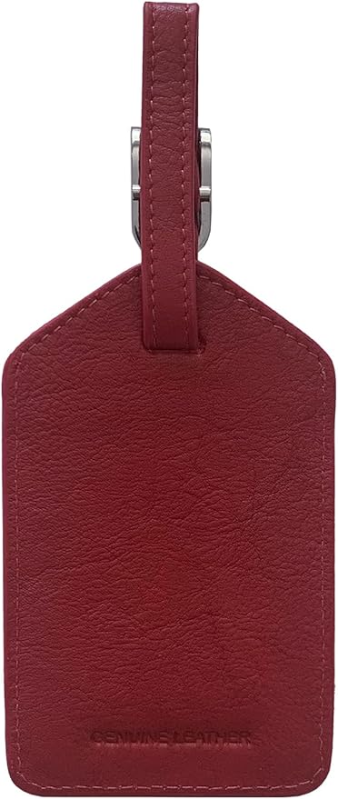 Personalized Monogrammed Leather Luggage Tags - 3 Pack