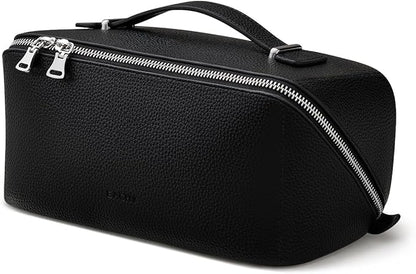 EACHY Makeup Bag,Large Capacity Travel Makeup Bag,Waterproof Portable Open Flat Toiletry Bag Cosmetic Bag with Divider and Handle