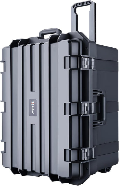 Lykus HC-6540 Large Waterproof Hard Case with Wheels and Customizable Foam, Interior Size 25.6x18.9x15 inch, Suitable for large electronic equipment and more