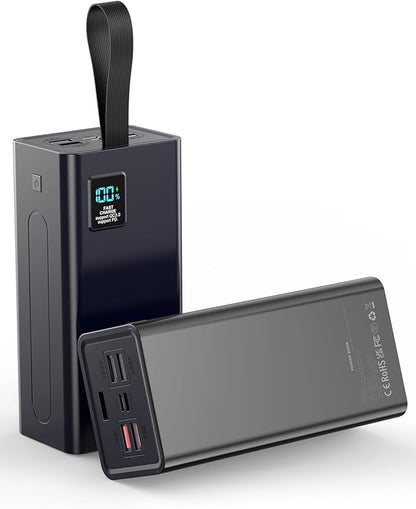 Portable Charger Power Bank, PD 30w & QC 3.0 Fast Charging Battery Pack, 70000mah Powerbank 5 Outputs 2 Inputs Compatible with iPhone 17/16/15/14/13/12 and More