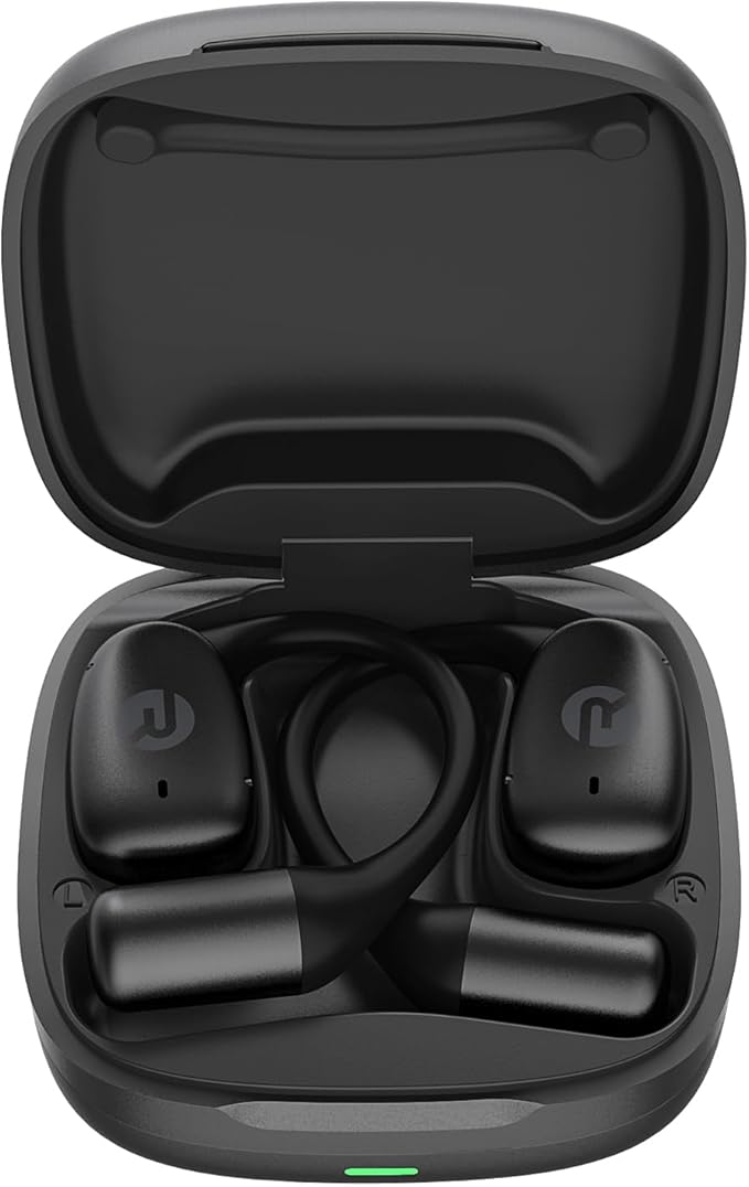 Raycon Essential Open Earbuds – True Wireless Open Ear Bluetooth 6.0 Headphones, Ultra-Lightweight, Comfort Hook Design, IPX4 Water Resistant, 36 Hours of Battery Life (Black)