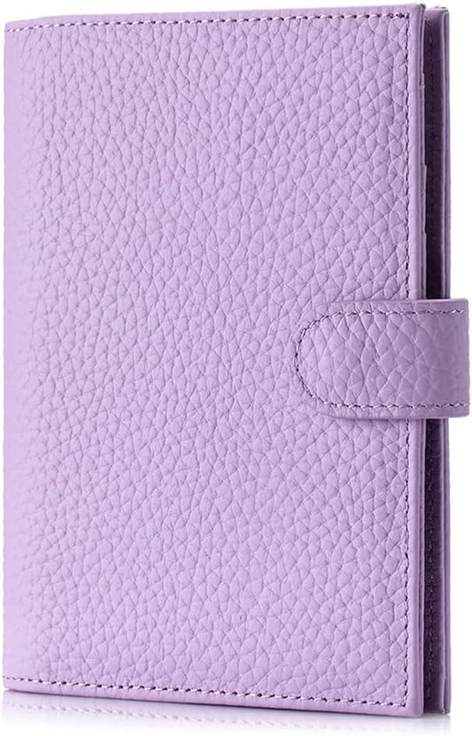 Slim Passport Wallet for Women – RFID Blocking Passport Holder for Travel with Card Slots, Coin Pocket – Stylish Genuine Leather Travel Organizer Gift for Christmas– Light Purple (Lavender)