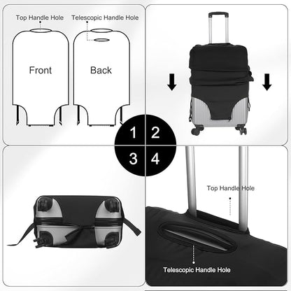uxcell Travel Luggage Cover, Washable Suitcase Covers for Luggage Anti-scratch Suitcase Protector Elastic Baggage Protective, Fits 26-28 Inch Suit Case, Purple Red