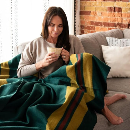 Arcturus Rainier Wool Blanket - Warm, Heavy, Washable, Large Bed Blanket | Great for Home & Camping (Fort Vancouver, King)