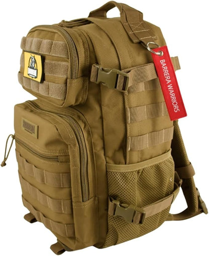 25 L Tactical Backpack: durable military-style backpack with MOLLE system for daily carry, travel, gym, hiking, hunting, camping, and outdoor sports. (COYOTE BROWN)