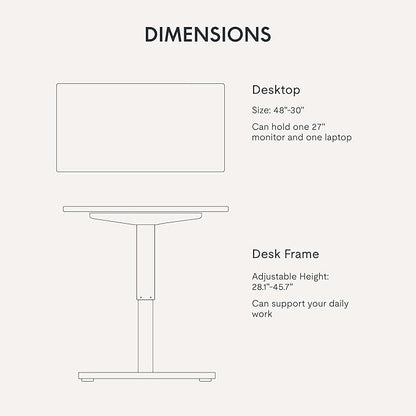 FLEXISPOT EN1 One-Piece Standing Desk with 1-Inch Thick Desktop, 48"x30" Electric Height Adjustable Desk for Home Office & Multi-Device Workstations, Rustic Brown