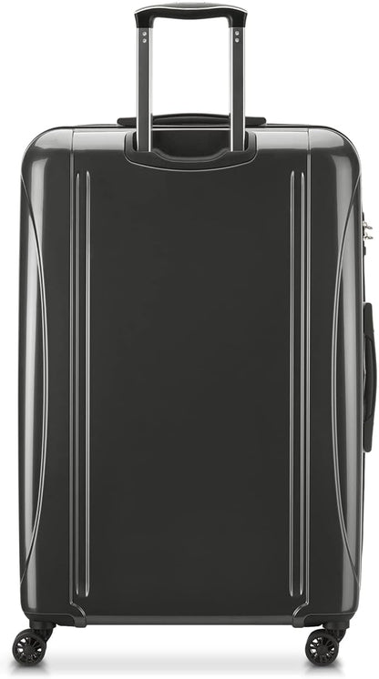 DELSEY PARIS Helium Aero Hardside Expandable Luggage with Spinner Wheels, Brushed Charcoal, Checked-Large 28 Inch