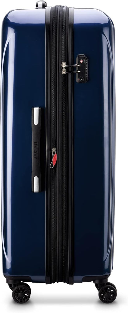 DELSEY PARIS Helium Aero Hardside Expandable Luggage with Spinner Wheels, Blue Cobalt, Checked-Large 28 Inch
