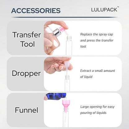 Travel Perfume Bottle Refillable - Cologne Spray Atomizer Mini - Small Travel Size Empty Sprayer for Refill Sample Container - Portable Fragrance Decant Dispenser for Women Men 8ml 6PCS Sleek