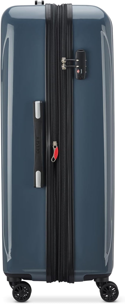 DELSEY PARIS Helium Aero Hardside Expandable Luggage with Spinner Wheels, Orion Blue, Checked-Large 28 Inch