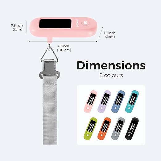pack all 110 Lbs Luggage Scale, Digital Handheld Baggage Scale, Travel Suitcase Weight Scale with LCD Display, Battery Included, Pink