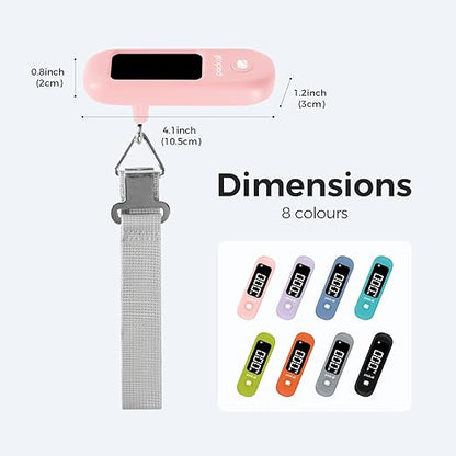 pack all 110 Lbs Luggage Scale, Digital Handheld Baggage Scale, Travel Suitcase Weight Scale with LCD Display, Battery Included, Pink