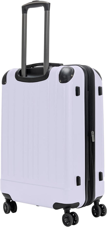 Flying Axis Collection Lightweight Hardside Expandable 8-Wheel Spinner Luggage, Lavender, 24-Inch Checked