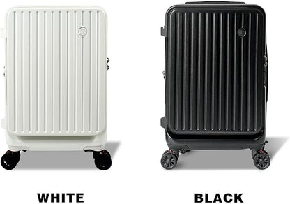 Carry On Luggage 22x14x9Inch Airline Approved with Wheels, Expandable Suitcase Top Opening Lightweight Small Travel Luggage with Cup Holder and Side Hooker, Hard Shell Carry On Suitcases for Weekender