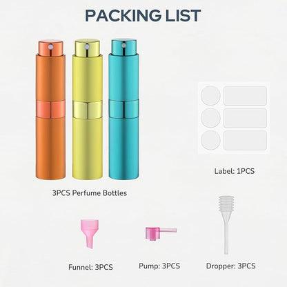 Perfume Atomizer Travel Bottle Refillable: Cologne Sprayer Portable for Men - Mini Spray Empty for Refill - 8ml Small Size Orange