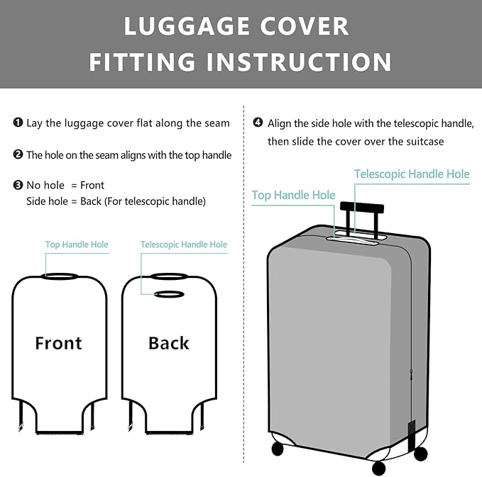 Travelkin Luggage Covers For Suitcase Tsa Approved,Suitcase Cover Protector Fit 18-32 Inch Luggage (Jungle, XL)