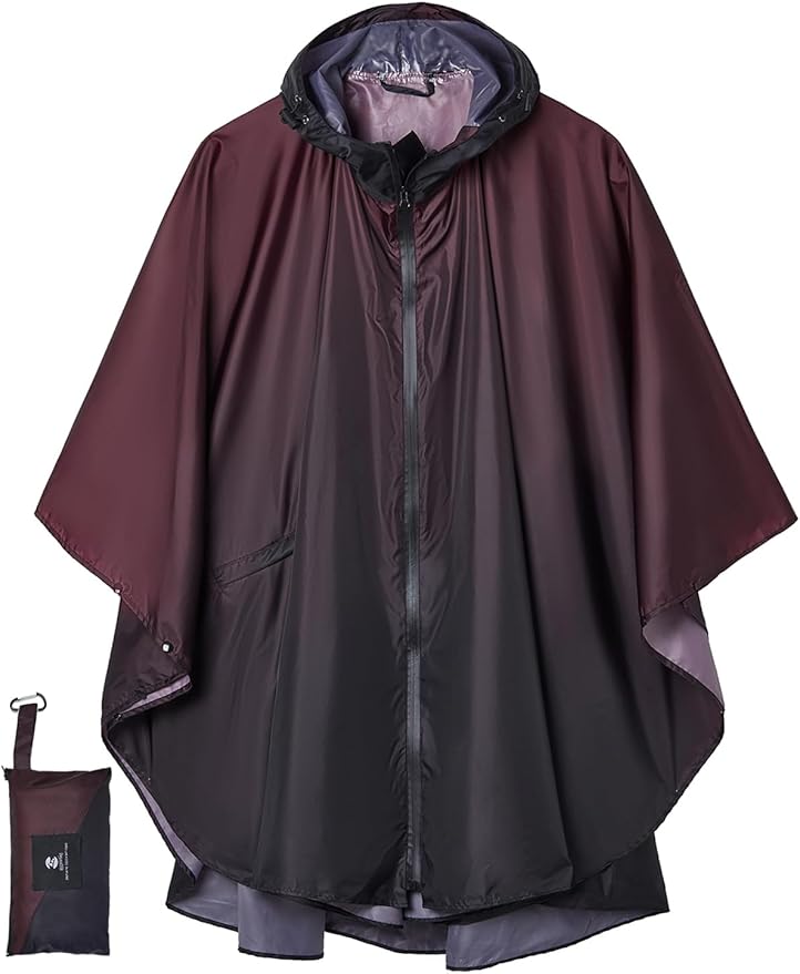 SaphiRose Unisex Rain Poncho Waterproof Raincoat Hooded for Adults Women with Pockets