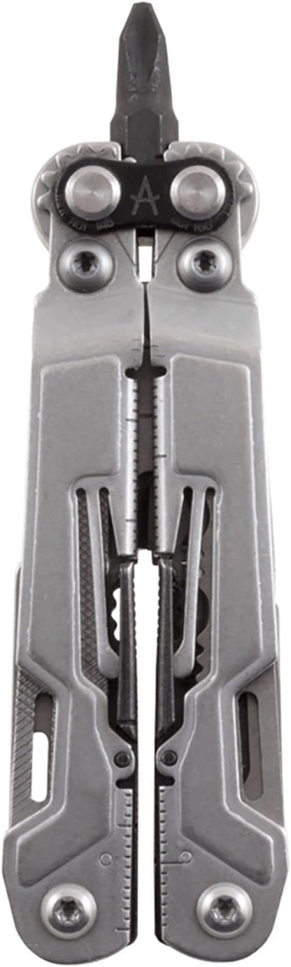 SOG PowerPint Mini Compact Stainless Steel Multi-Tool |18 Lightweight Specialty Tools & SOG Multitool Pliers Pocket Knife, Stone Wash