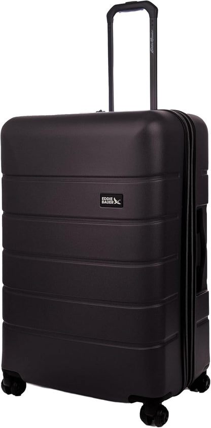 Eddie Bauer Glacier Hardside Spinner Durable PC/ABS Construction Suitcase Luggage, 30", Carbon
