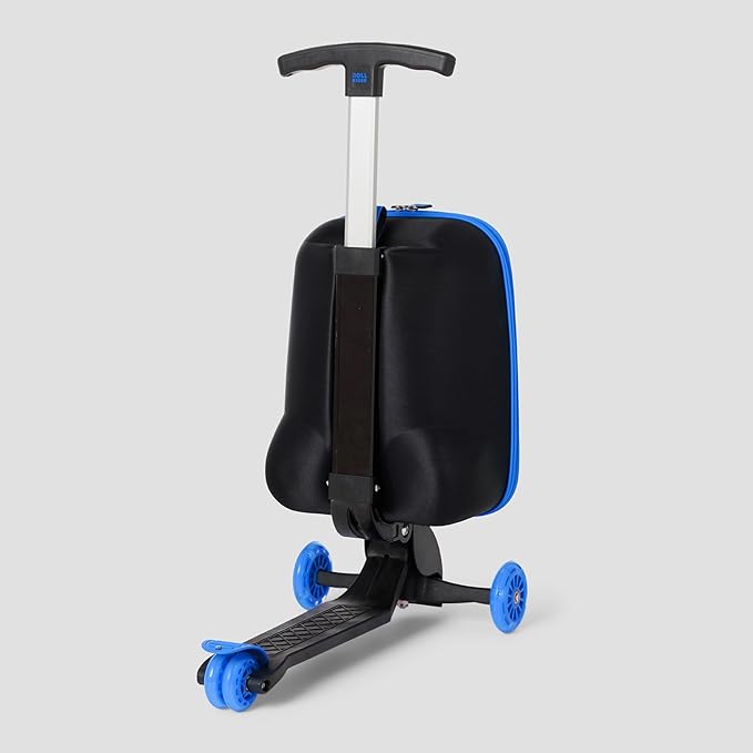 Kids Scooter Luggage - 2-in-1 Ride-On Suitcase with Light-Up Wheels & Adjustable Handle|Carry-On Approved & TSA-Friendly| Fun, Durable, Lightweight Travel Scooter for Boys & Girls Ages 3-10