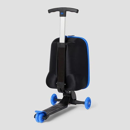 Kids Scooter Luggage - 2-in-1 Ride-On Suitcase with Light-Up Wheels & Adjustable Handle|Carry-On Approved & TSA-Friendly| Fun, Durable, Lightweight Travel Scooter for Boys & Girls Ages 3-10