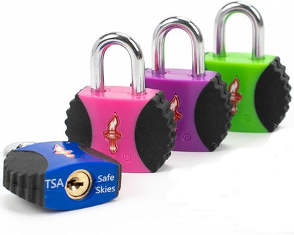 4 Pack Keyed Alike TSA Luggage Locks with PPR/ABS Body for Suitcase Backpack Carry-On Travel Accessories