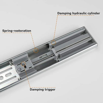 LONTAN 16 Inch Soft Close Drawer Slides 1 Pair Side Mount Heavy Duty Cabinet Drawer Glides Ball Bearing Full Extension Kitchen Cabinet Rails 100 LB Capacity