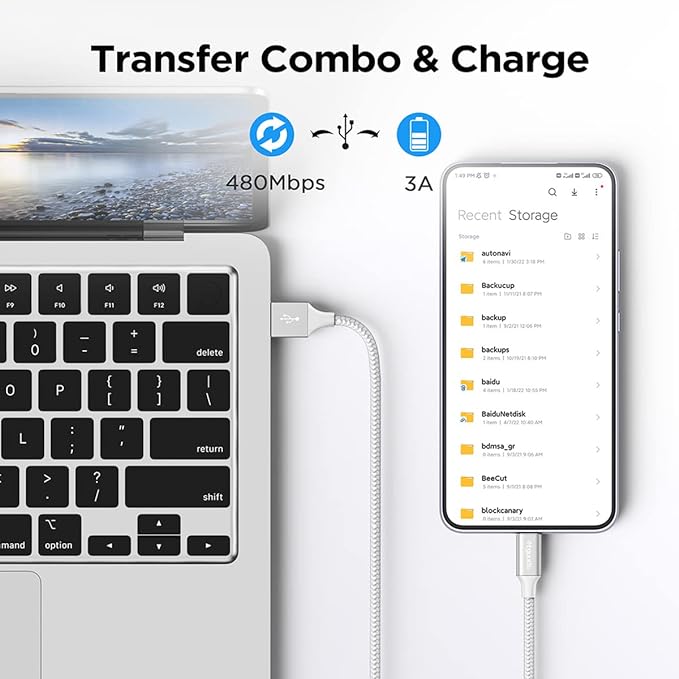 etguuds White Long USB A to USB C Cable 10ft, 2-Pack Fast Charging Type C Charger Cord for iPhone 17 16 15 Pro Max Plus Air 16e, Samsung Galaxy S25 S24 S23 S22 S21 S20 Note 20 A17 A16 A15 A26 A36 A56