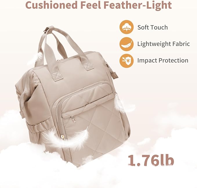 CEI-CEI Diaper Bag Backpack for Mom and Dad, Puffer Baby Bag Backpack with Insulated Pocket, Water-Resistant, Unisex Travel Backpack with Changing Pad & Stroller Straps
