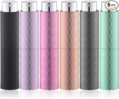 Travel Perfume Bottle Refillable - Cologne Spray Atomizer Mini - Small Travel Size Empty Sprayer for Refill Sample Container - Portable Fragrance Decant Dispenser for Women Men 8ml 6PCS Matte