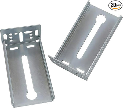 LONTAN 10 Pairs Rear Mounting Brackets for Drawer Slide - B4502 Cabinet Drawer Bracket for Face Frame Cabinets Kitchen Replacement Parts for 1.77 inch(45mm) Width Furniture Gildes
