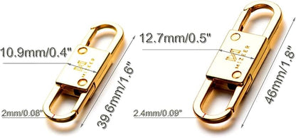 Mizeer 2 Size Zipper Clip Theft Deterrent - Anti Theft Zipper Clips Keep Zipper Closed - Locks for Backpacks, Purses 4pcs Gold