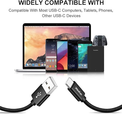 CLEEFUN USB C Cable, USB to USB C Cable, [5 Pack, 3/3/6/6/10 ft] Type C Charger Cable Fast Charging for iPhone 17 16 15 Pro Max Plus Air, for Samsung Galaxy S25 S24 S23 S22 S21 S20 S10 A17 A16 A15