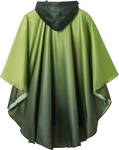 SaphiRose Rain Poncho Jacket Coat Hooded for Adults with Pockets