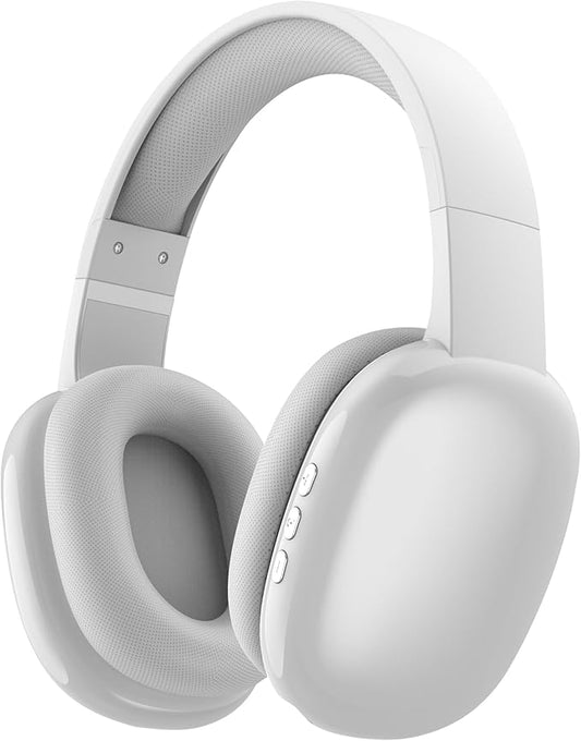 Gabba Goods Wireless Over Ear Bluetooth Headphones with Microphone - Wireless Headset -Noise Reduction - Bluetooth, Wired,Built in Micro SD for Travel, Home, Work TV,PC,Gaming,Cellphone (Silver)
