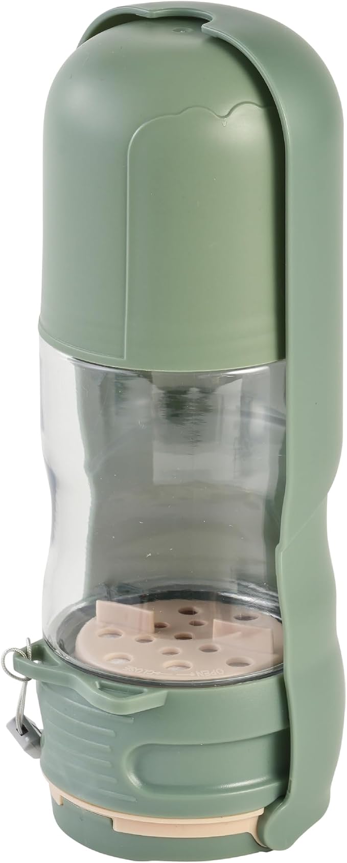 Portable Pet Food and Water Dispenser, 2 in 1 Cat & Small Dog Water Bottle & Food Container, Lightweight, BPA Free Pet Water Bottle Traveling Essentials for Walking & Hiking (Green, 13oz)
