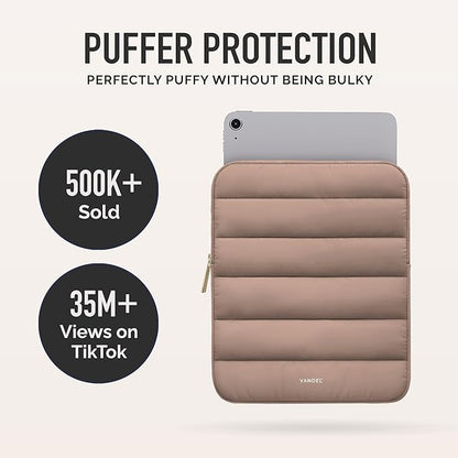 Vandel - The Original Puffy iPad Sleeve 9-11 Inch Tablet Sleeve, Brown i Pad Case for Women and Men, Cute iPad Air Pouch, 9 10 Inch, 11 Inch Bag