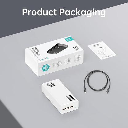PSOOO 50000mAh Power Bank 65W, Portable Charger,External Battery Pack for Outdoor Camping, Home & Office. Emergency Back-up Power for Smartphones, Tablets and Laptop