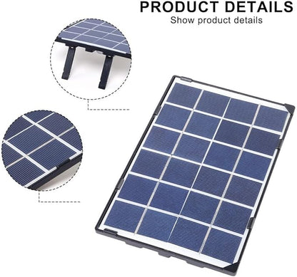 Solar Panel Charger 6W 5V Portable USB Solar Power Bank Waterproof for Mobile Devices Outdoor Lighting Water Pumps RV Boat Car Polysilicon 210x135x5mm
