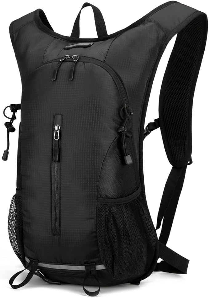 25L Ultralight Lightweight Waterproof HikingBackpack Foldable Travel Camping Hiking Outdoor Sports Backpack Daypack with reflective strips(black)