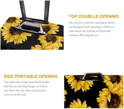 Travel Suitcase Protector Sunflower Elastic Protective Washable Luggage Cover With Concealed Zipper Suitable For 18-32 Inch(M (for 22--24 inch luggage))