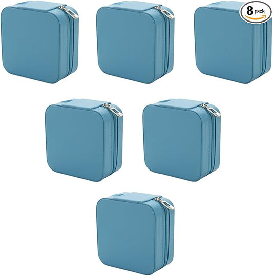 Bridesmaid Proposal Gifts Travel Jewelry Case Jewelry Travel Organizer Small Bachelorette party Jewelry Box Bridesmaid Gift Boxes Mini Storage Organizer Storage Box (8, Blue)
