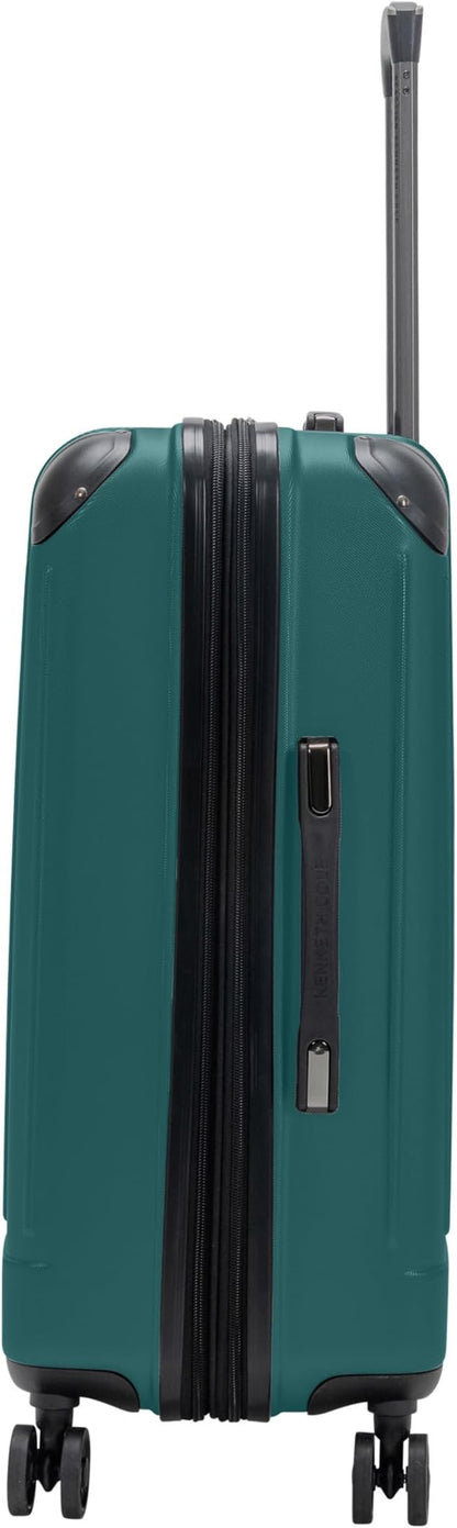 Flying Axis Collection Lightweight Hardside Expandable 8-Wheel Spinner Luggage, Midnight Turquoise, 24-Inch Checked