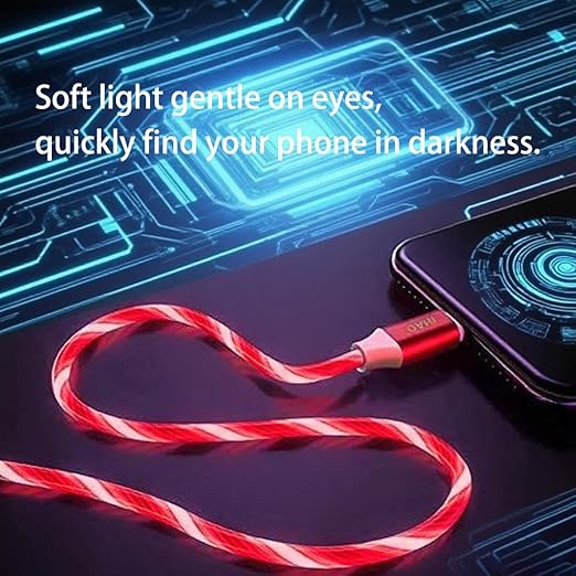 USB Cable PD Fast Charger Lighted Up (USB C to C RED),Mobile Phone Data Cable, Charging Cable, Supports Data Transfer, 39-inch, TPE Material, Compatible with Almost All Type-C Devices.