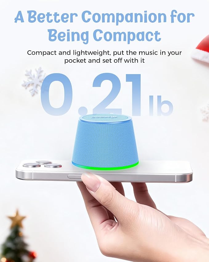 Bluetooth Speaker Stocking Stuffers for Teens: White Elephant Gifts for Adults Men Women, Loud Sound Portable Speaker with Color Light Phone Stand, Christmas Birthday for Boy Girls Trendy Stuff Gadget