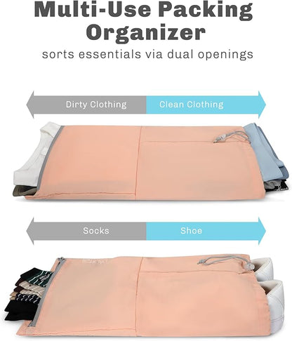 Hynes Eagle 6 Set/ 4 Set/ 2 Set Compression Packing Cubes Travel Essentials Lightweight Nylon Luggage Suitcase Organizer Bag Light Pink 6PCS