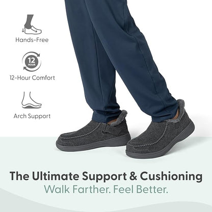 Orthofeet Men's Orthopedic Leather Vito Hands-Free Slipper